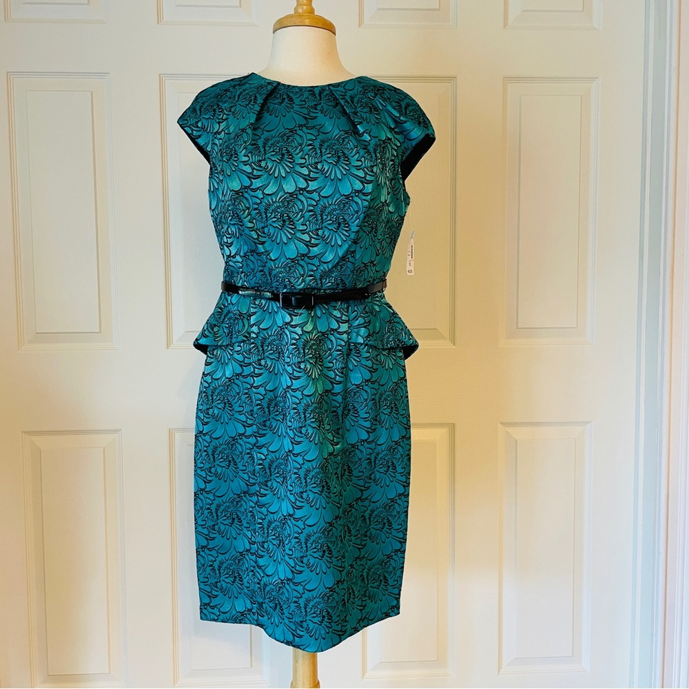 NWT Dressbarn Collection (size 10) Blue/Green Sheath Dress